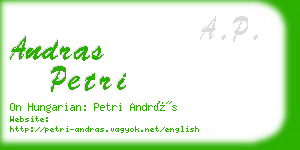 andras petri business card